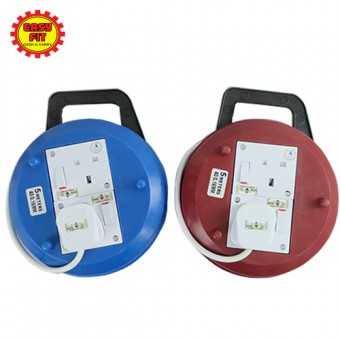 [SIRIM APPROVED] SUM (40/0.16 x 5M) EXTENSION CABLE REEL WITH 2 GANG SWITCHED SOCKET DOUBLE SOCKET /